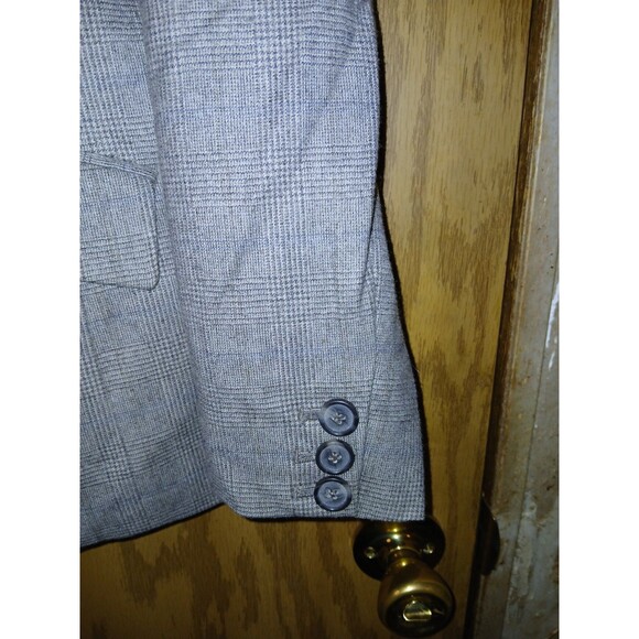 Talbots 2 Button Blazer Jacket Womens 12 Gray Wool Blend Fabric Woven In Italy - Picture 5 of 15